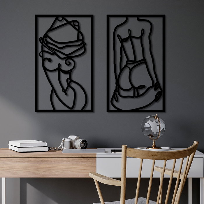 Wallity Escultura de pared Body Positive en negro